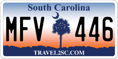 SC license plate MFV446