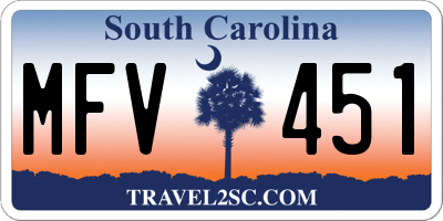 SC license plate MFV451