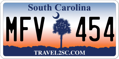 SC license plate MFV454