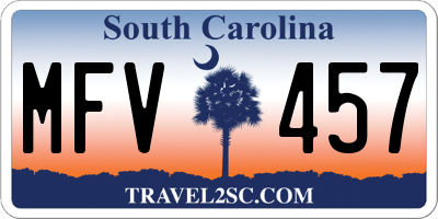 SC license plate MFV457