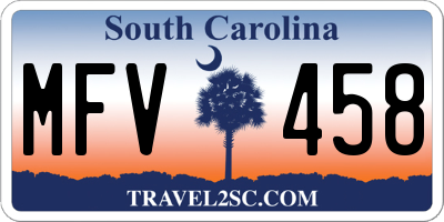 SC license plate MFV458