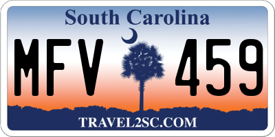 SC license plate MFV459