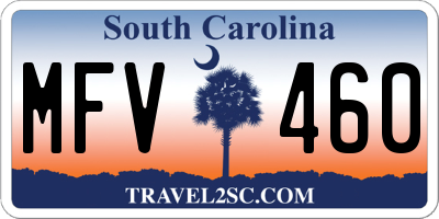 SC license plate MFV460