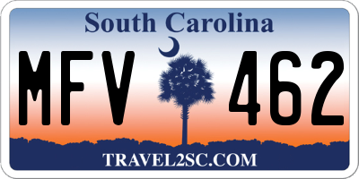 SC license plate MFV462