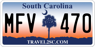 SC license plate MFV470