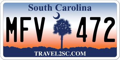 SC license plate MFV472