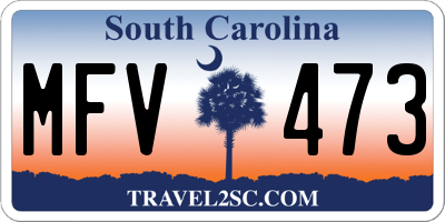 SC license plate MFV473