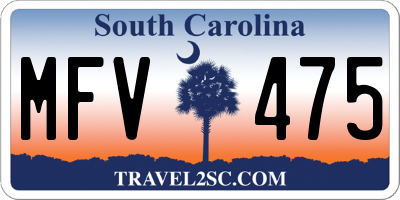 SC license plate MFV475
