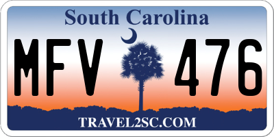 SC license plate MFV476