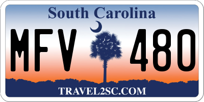 SC license plate MFV480
