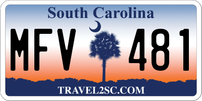 SC license plate MFV481