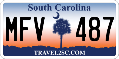SC license plate MFV487