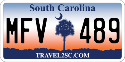 SC license plate MFV489