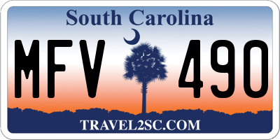 SC license plate MFV490