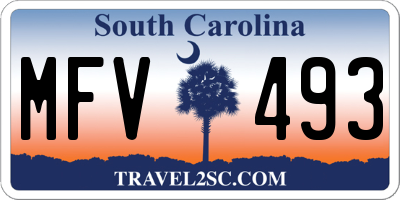 SC license plate MFV493