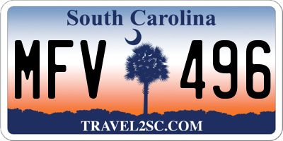 SC license plate MFV496