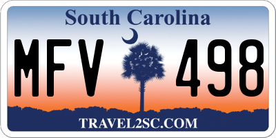 SC license plate MFV498