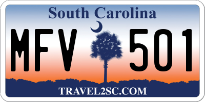 SC license plate MFV501
