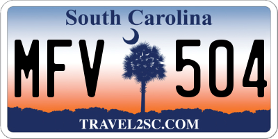 SC license plate MFV504