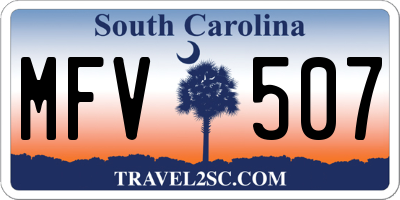 SC license plate MFV507