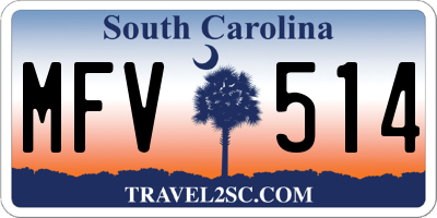 SC license plate MFV514