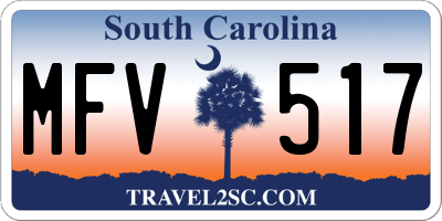 SC license plate MFV517