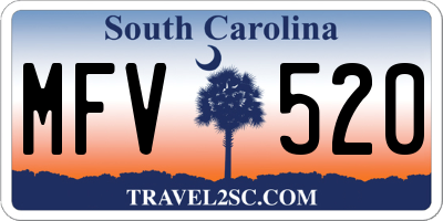 SC license plate MFV520