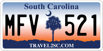 SC license plate MFV521