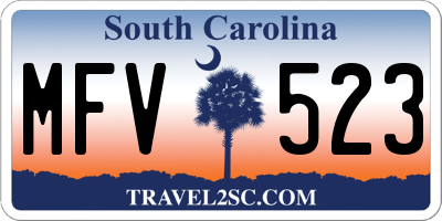 SC license plate MFV523