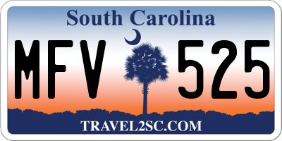 SC license plate MFV525
