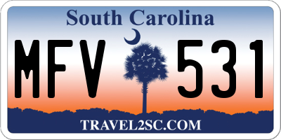 SC license plate MFV531