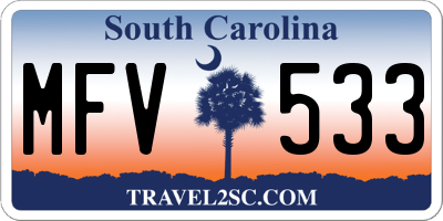 SC license plate MFV533