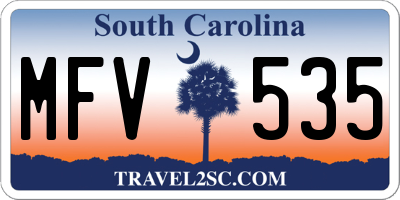 SC license plate MFV535