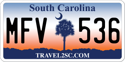 SC license plate MFV536