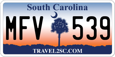 SC license plate MFV539