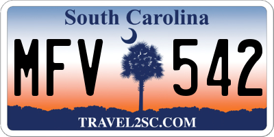 SC license plate MFV542
