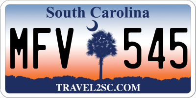 SC license plate MFV545