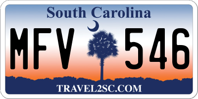 SC license plate MFV546
