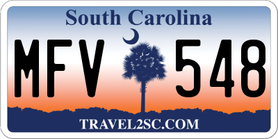 SC license plate MFV548