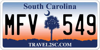 SC license plate MFV549