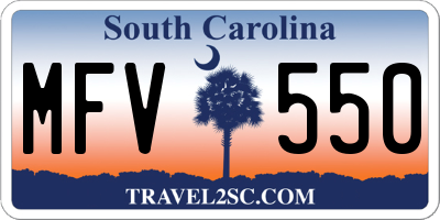 SC license plate MFV550