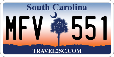 SC license plate MFV551