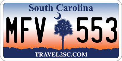 SC license plate MFV553