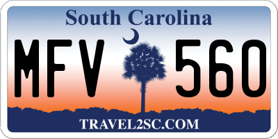 SC license plate MFV560