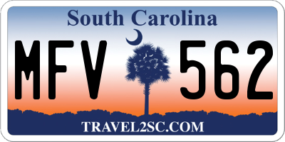 SC license plate MFV562