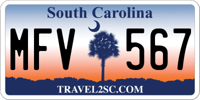 SC license plate MFV567