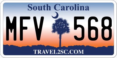 SC license plate MFV568