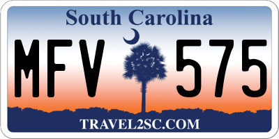 SC license plate MFV575