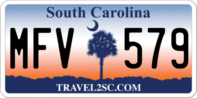 SC license plate MFV579