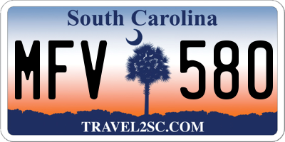 SC license plate MFV580
